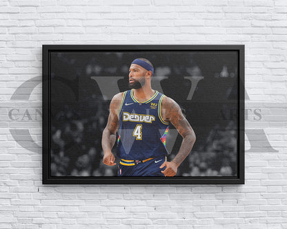 DeMarcus Cousins Black & White Canvas Art Basketball Canvas Wall Art