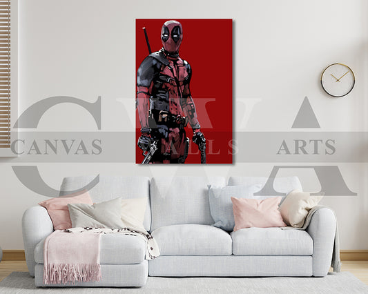 Deadpool Canvas Wall Art Abstract Movie Poster