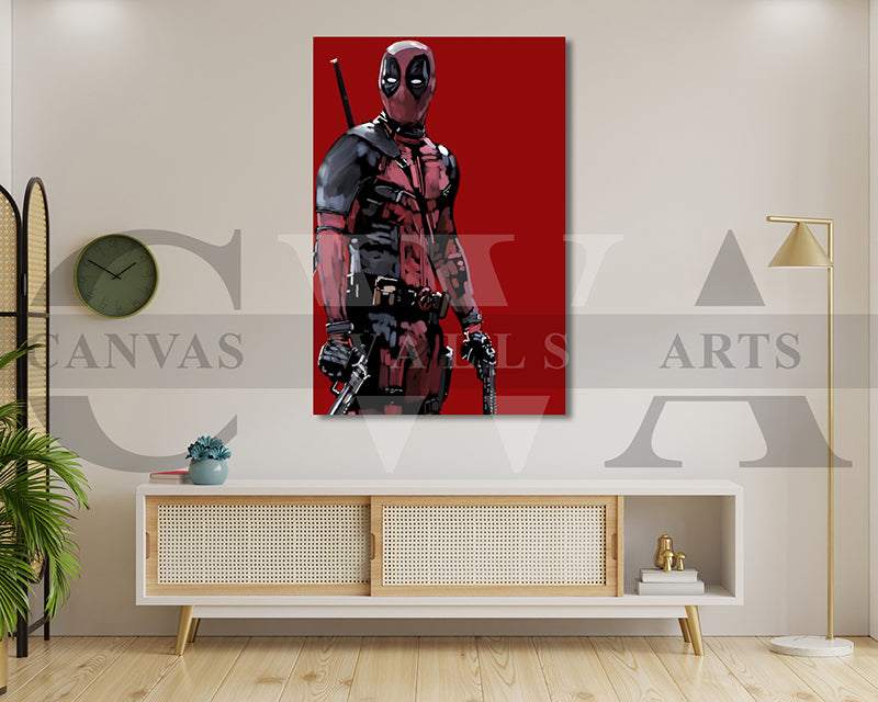 Deadpool Canvas Wall Art Abstract Movie Poster