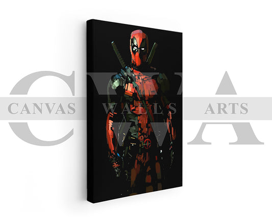 Deadpool Canvas Wall Art Abstract Movie Poster