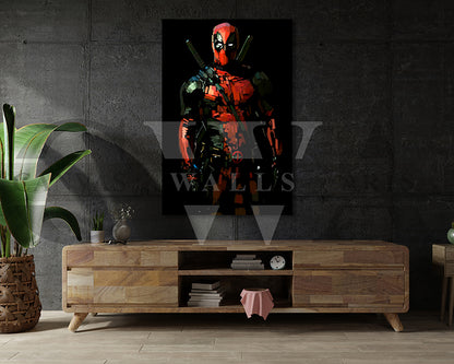 Deadpool Canvas Wall Art Abstract Movie Poster