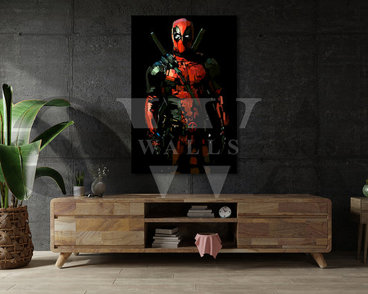 Deadpool Canvas Wall Art Abstract Movie Poster