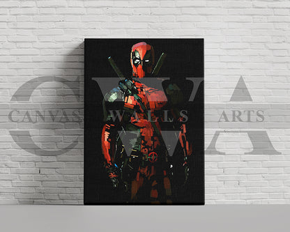 Deadpool Canvas Wall Art Abstract Movie Poster