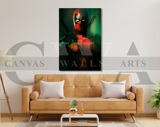 Deadpool Canvas Wall Art Abstract Movie Poster