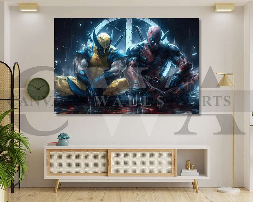 Deadpool & Wolverine A Wild Ride Through Mayhem Canvas Wall Art