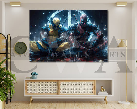 Deadpool & Wolverine A Wild Ride Through Mayhem Canvas Wall Art