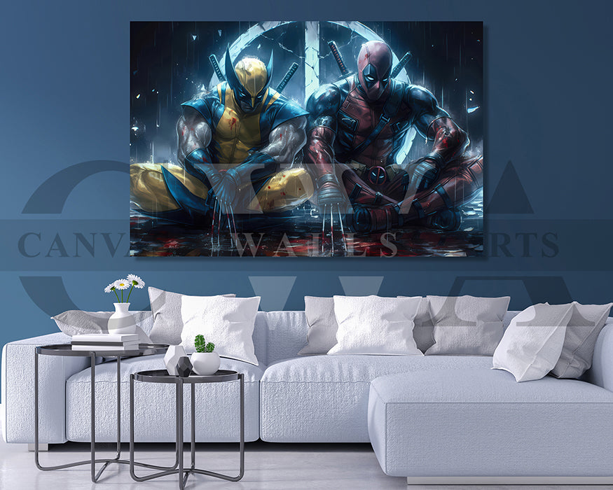 Deadpool & Wolverine A Wild Ride Through Mayhem Canvas Wall Art