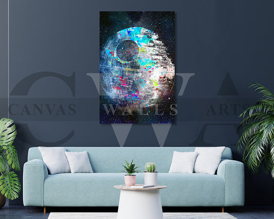 Death Star Canvas Wall Art Abstract Movie Poster