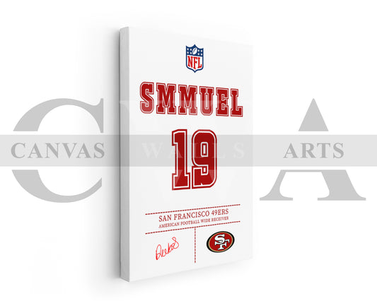 Deebo Samuel Canvas Wall Art - NFL Jersey Poster | Canvas Frame Ready To Hang