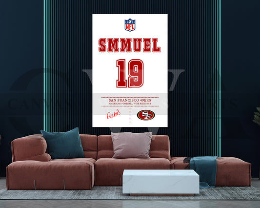 Deebo Samuel Canvas Wall Art - NFL Jersey Poster | Canvas Frame Ready To Hang