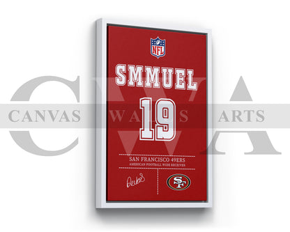 Deebo Samuel Canvas Wall Art - NFL Jersey Poster | American Football Canvas Print