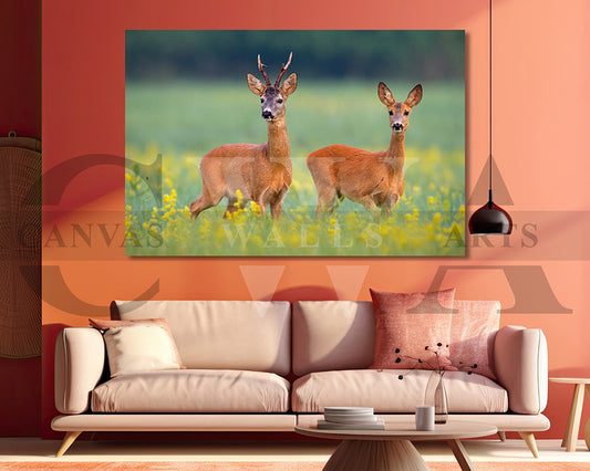 Deer Canvas Wall Art Animal Poster Art