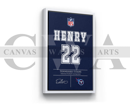 Derrick Henry Canvas Wall Art - NFL Jersey Poster | American Football Canvas Print