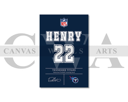 Derrick Henry Canvas Wall Art - NFL Jersey Poster | American Football Canvas Print