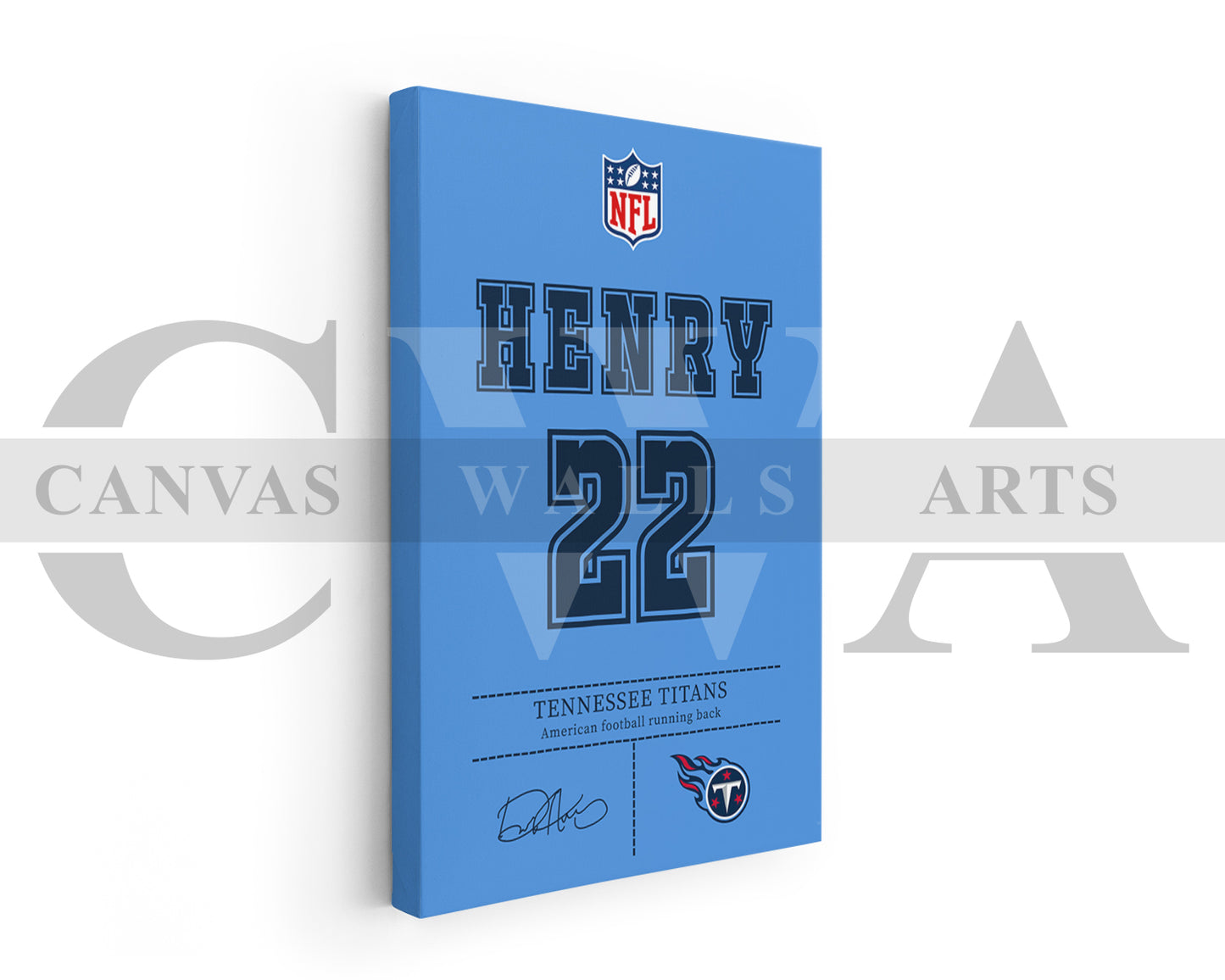 Derrick Henry Canvas Wall Art - NFL Jersey Poster | American Football Canvas Wall Art