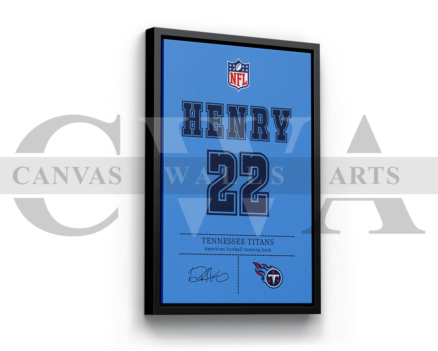 Derrick Henry Canvas Wall Art - NFL Jersey Poster | American Football Canvas Wall Art