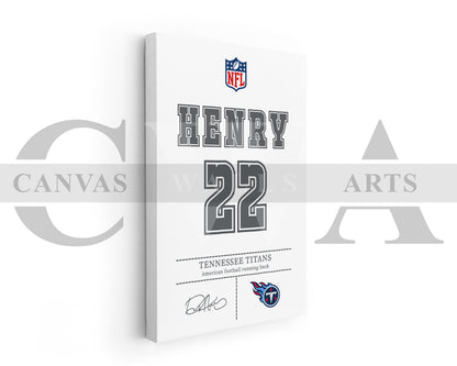 Derrick Henry Canvas Wall Art - NFL Jersey Poster | Sports Canvas Wall Art