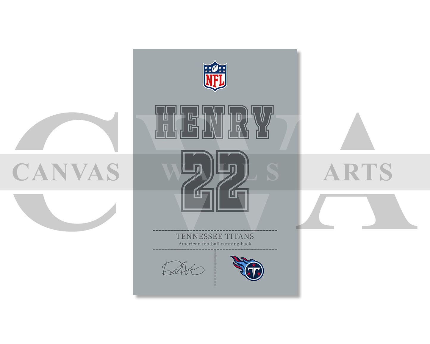 Derrick Henry Canvas Wall Art - NFL Jersey Poster | Sports Canvas Frame Ready To Hang