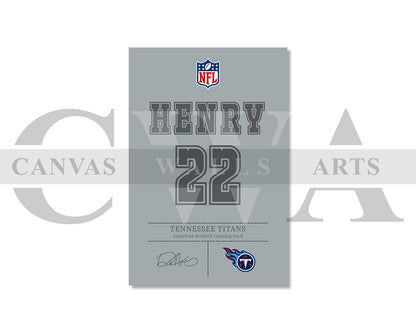 Derrick Henry Canvas Wall Art - NFL Jersey Poster | Sports Canvas Frame Ready To Hang