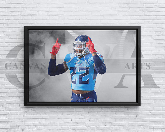 Derrick Henry Black & White Canvas Art American Football Canvas Wall Art
