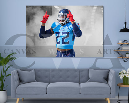 Derrick Henry Black & White Canvas Art American Football Canvas Wall Art