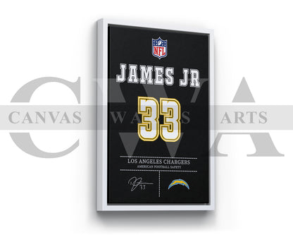 Derwin James Canvas Wall Art - NFL Jersey Poster | Canvas Frame Ready To Hang