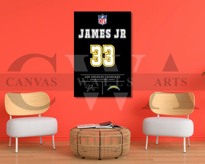Derwin James Canvas Wall Art - NFL Jersey Poster | Canvas Frame Ready To Hang