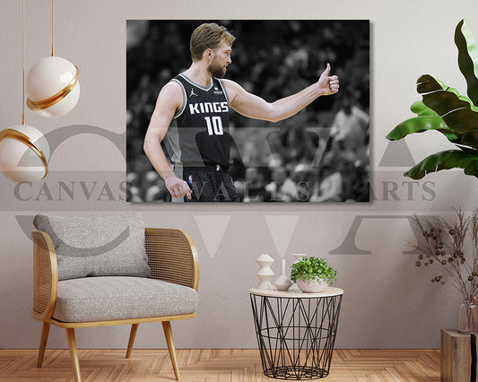 Domantas Sabonis Black & White Canvas Art Basketball Canvas Wall Art