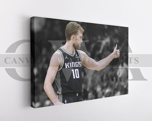 Domantas Sabonis Black & White Canvas Art Basketball Canvas Wall Art