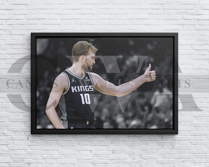 Domantas Sabonis Black & White Canvas Art Basketball Canvas Wall Art