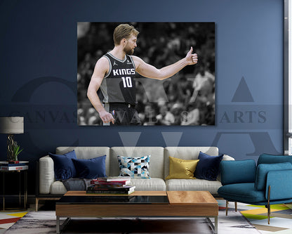 Domantas Sabonis Black & White Canvas Art Basketball Canvas Wall Art