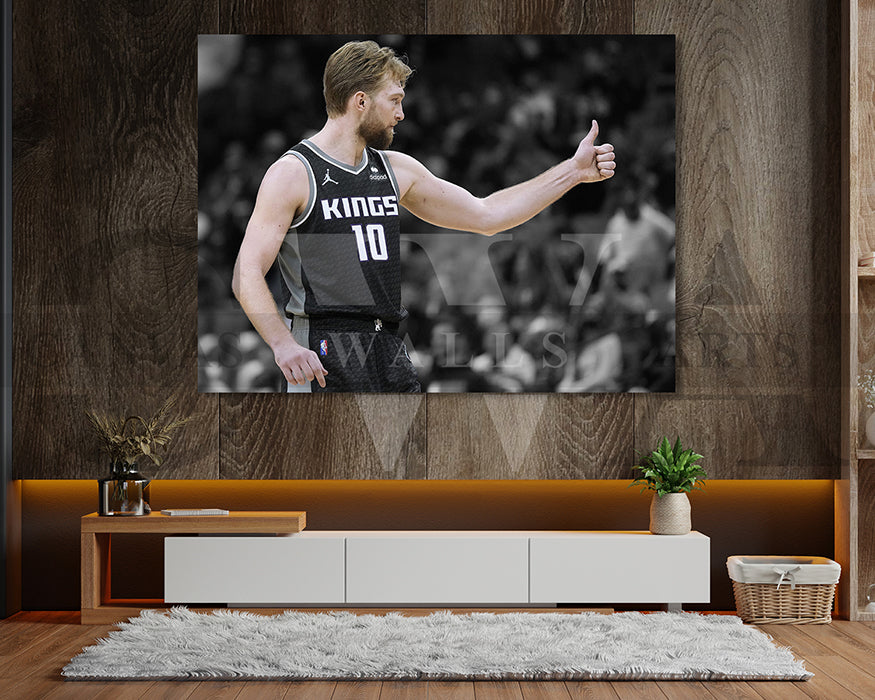 Domantas Sabonis Black & White Canvas Art Basketball Canvas Wall Art
