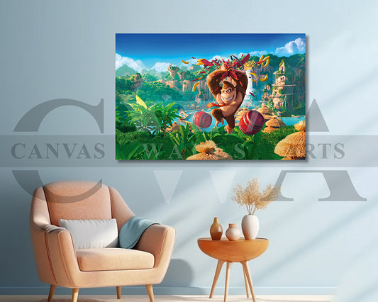 Donkey Kong The Super Mario Bros Canvas Wall Art