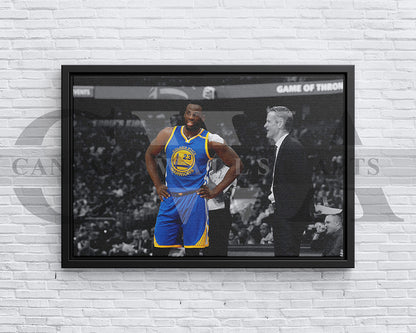 Draymond Green Black & White Canvas Art Basketball Canvas Wall Art