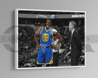 Draymond Green Black & White Canvas Art Basketball Canvas Wall Art