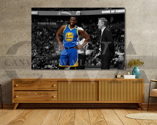 Draymond Green Black & White Canvas Art Basketball Canvas Wall Art