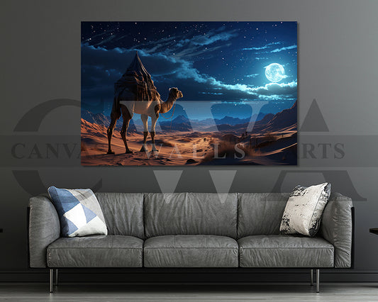 Dune Camel Canvas Wall Art Animal Poster Print