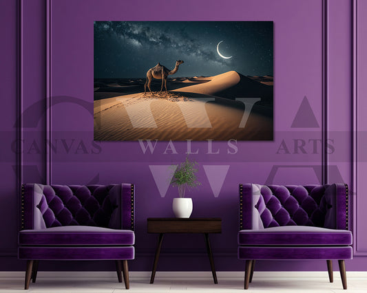 Dune Camel Canvas Wall Art Animal Poster Art