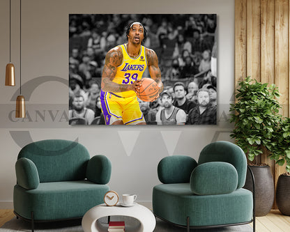 Dwight Howard Black & White Canvas Art Basketball Canvas Wall Art