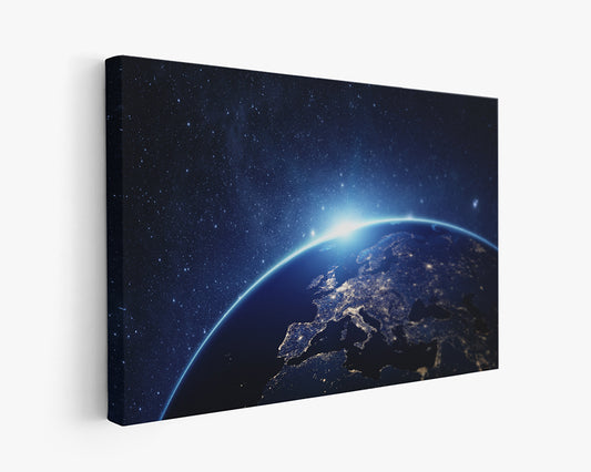 Earth Galaxy Canvas Wall Art