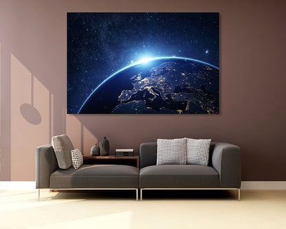 Earth Galaxy Canvas Wall Art