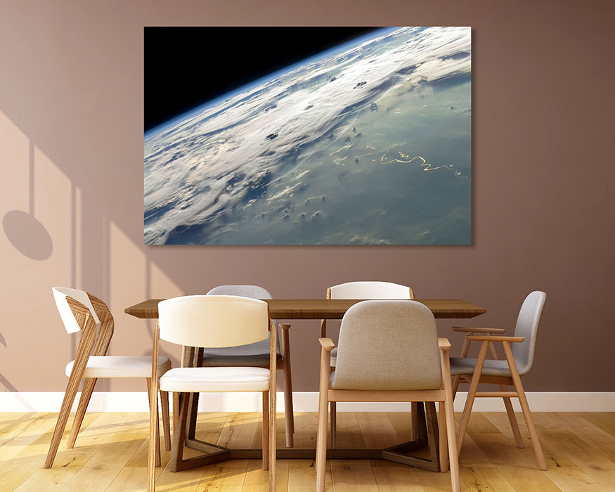 Earth's Horizon Canvas Wall Art Galaxy Art Print