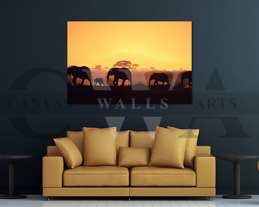 Elephant Canvas Wall Art Animal Home Decor