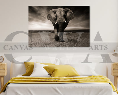 Elephant Canvas Wall Art Animal Poster Print