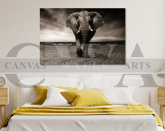 Elephant Canvas Wall Art Animal Poster Print