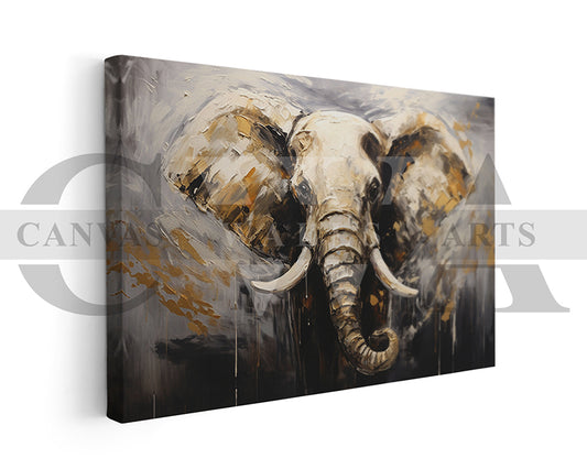 Elephant Painting Canvas Wall Art Animal Poster Print