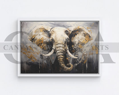 Elephant Painting Canvas Wall Art Animal Poster Print