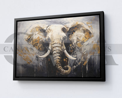 Elephant Painting Canvas Wall Art Animal Poster Print
