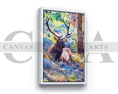 Elk Bull Canvas Wall Art Animal Poster Print