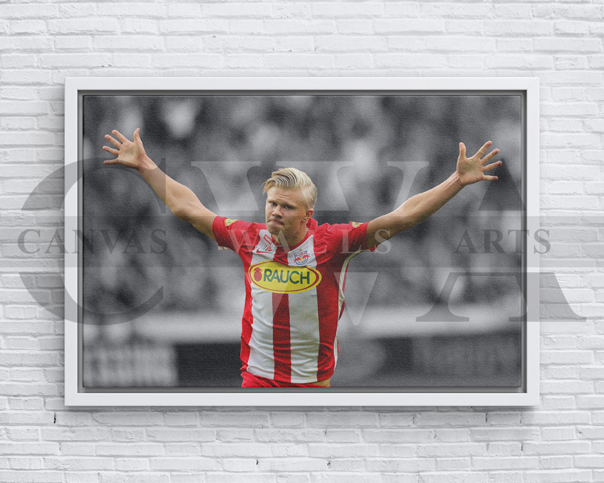 Erling Haaland Black & White Canvas Art Soccer Canvas Wall Art